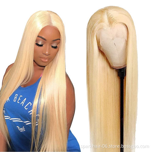 613 Closure Wigs For Black Women Human Hair Virgin Cuticle Aligned Hair blond Hd Lace Front Wig Straight 613 Full Lace Wigs